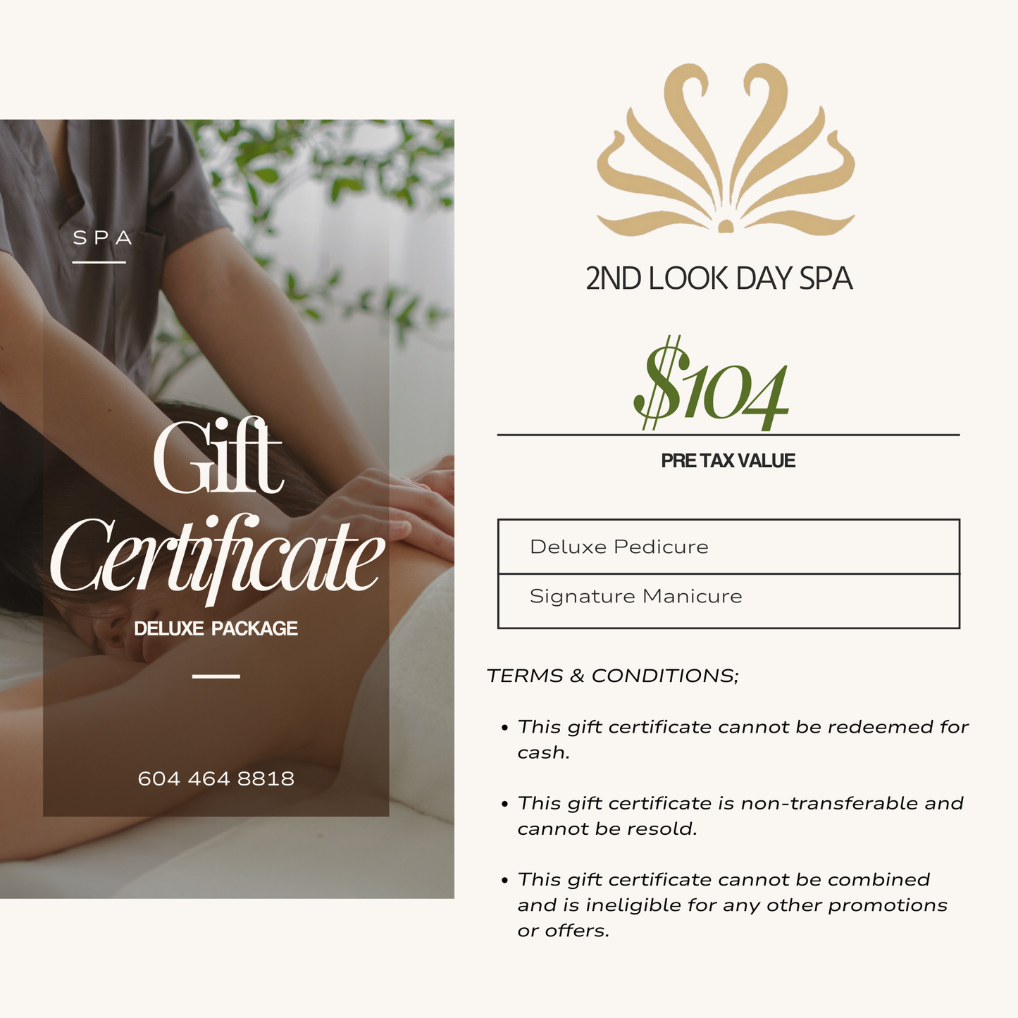 2nd Look Day Spa Gift Card