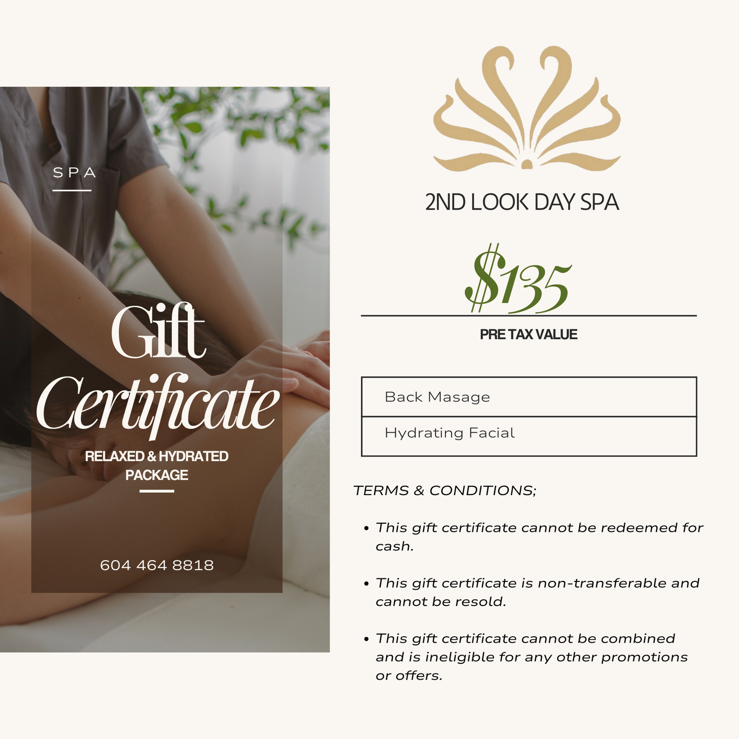 2nd Look Day Spa Gift Card