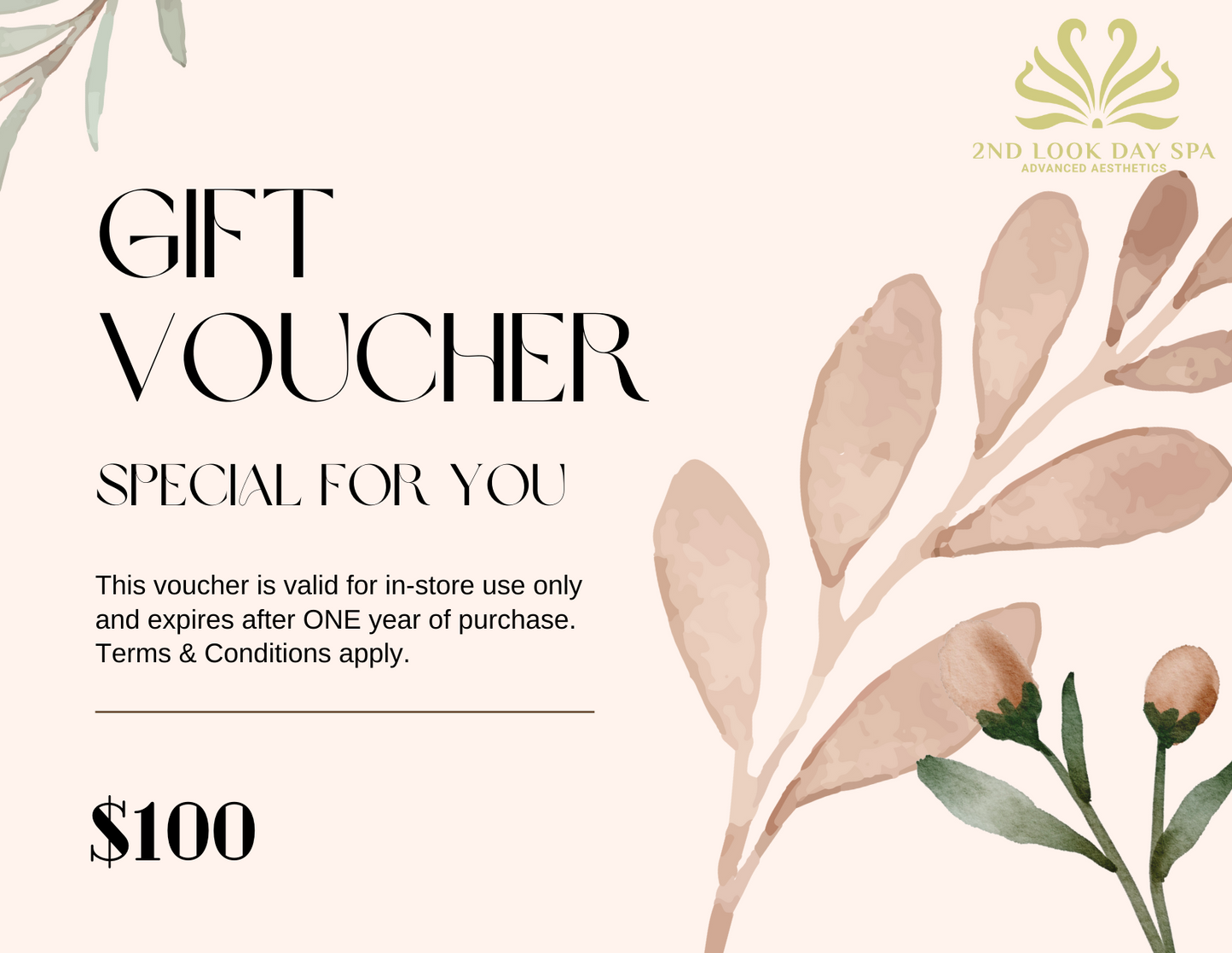 2nd Look Day Spa Gift Card