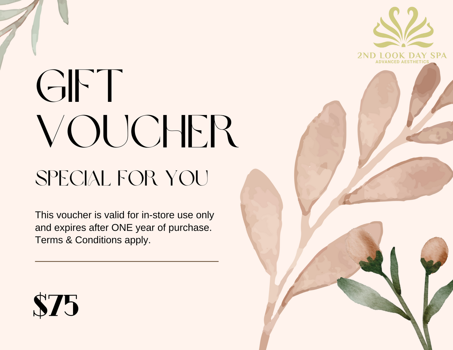 2nd Look Day Spa Gift Card